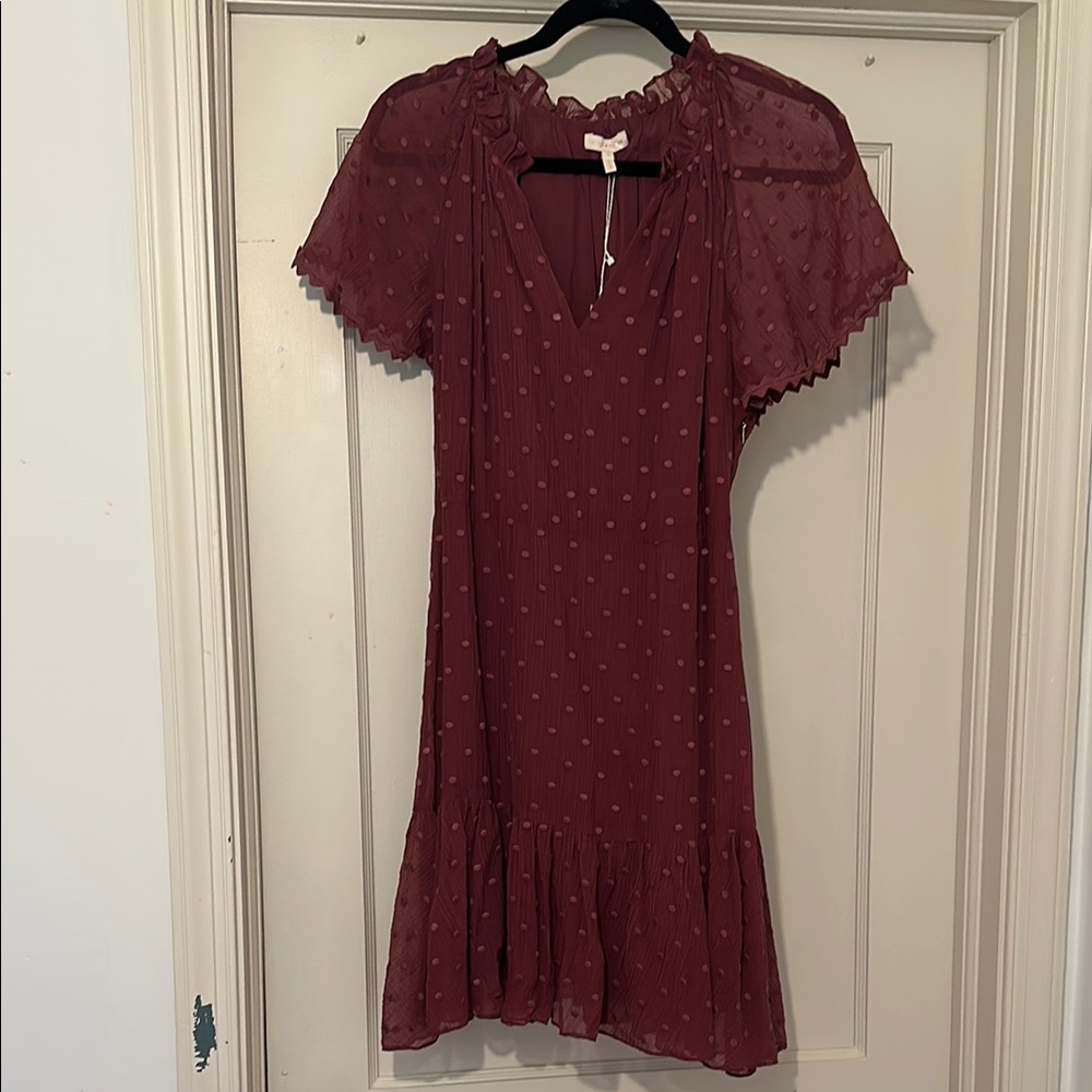 Rebecca Taylor Red Ruffled Mini Dress